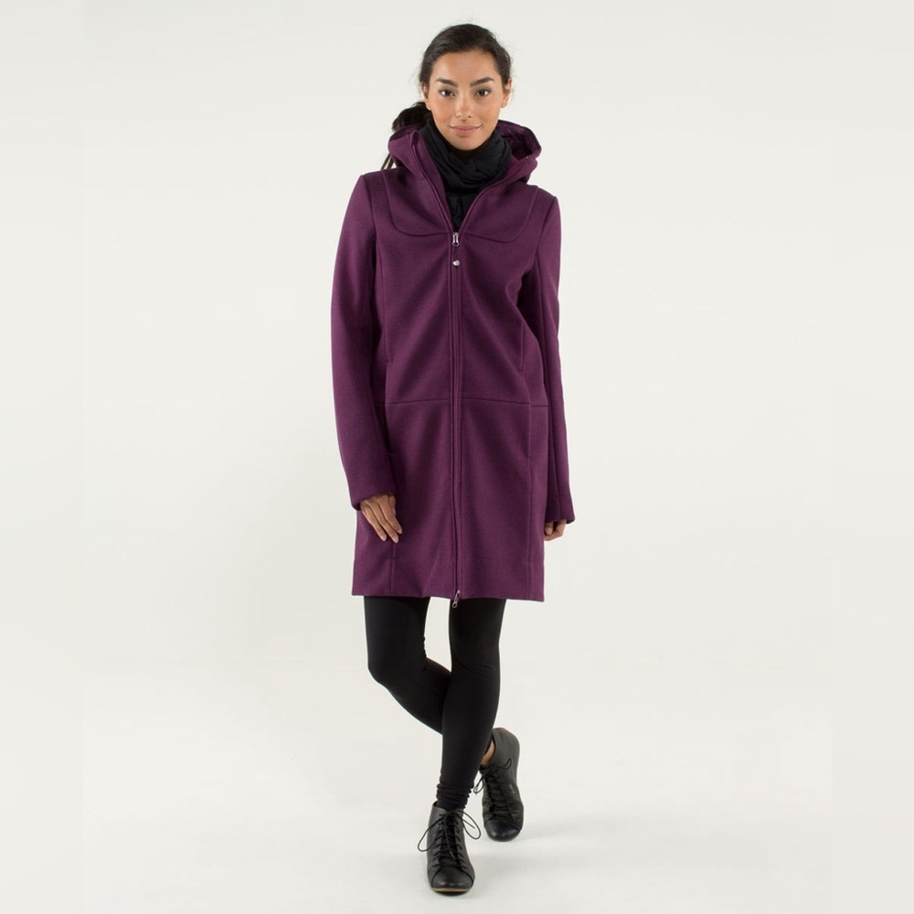 Lululemon City Softshell Tweed Jacket/Coat in Plum